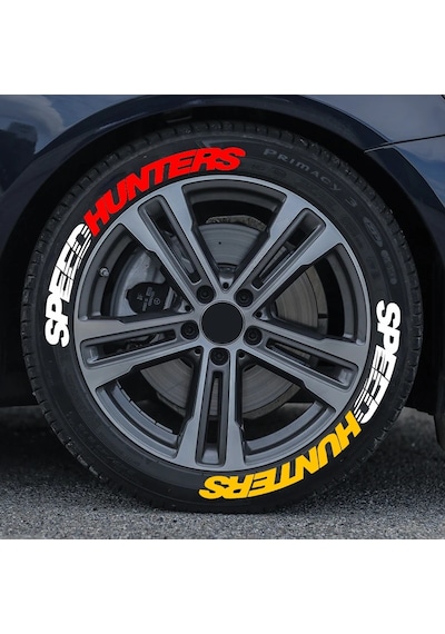 Çift Renk Speedhunters Lastik Yazısı 2.5 Cm Ürün 4 Adet Araç Motorsiklet Lastik Sticker