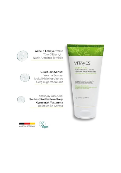 Vitayes Yeşil Çay Özlü Arındırıcı Yüz Yıkama Jeli 2 x 150 ML