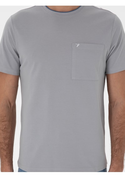 Taş Regular Fit Cepli T-shirt Gri
