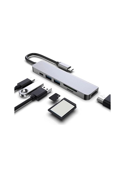 Nekuba Apple Macbook Pro Huawei İle Uyumlu Type C To 4k Hdmı + Usb 3.0 + Sd/tf + Pd + Type-c, Taşınab Sku: Smg8690010138736