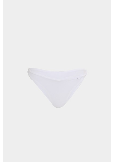 Açelyaokcu Premium Burgu Kenarlı Detaylı Frıgg Fit Kadın Bikini Altı Beyaz