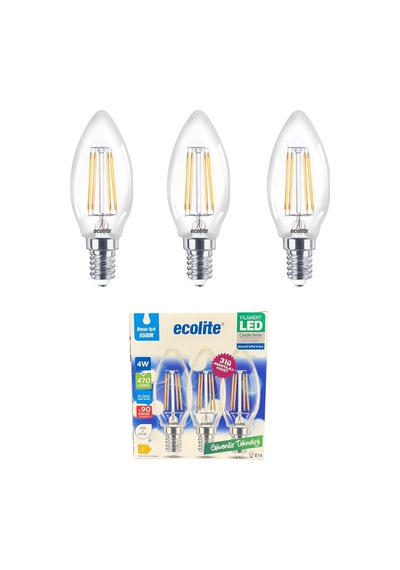 Ecolite 4w Led Filament Mum Ampul, E14 Duy, 6500k Beyaz Işık, 470