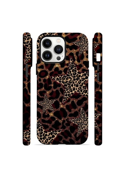 Velvoria Valestra Yıldızlı Leopar Apple iPhone Uyumlu 14 Pro Darbe Korumalı Kılıf Valestra Select - Yıldızlı Leopar