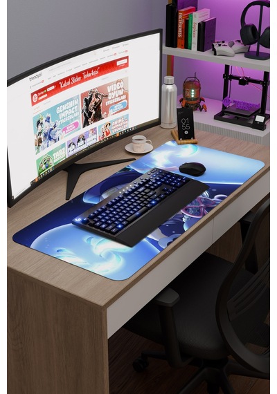 Qiqi Genshin Impact Anime Gacha V1 - 90x40 Xxl Gaming Mouse Pad Fare Altlığı