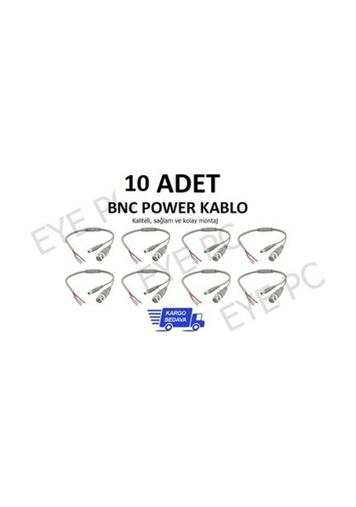 10 Adet Güvenlik Sistemleri Kamera Bnc-Power Kablosu