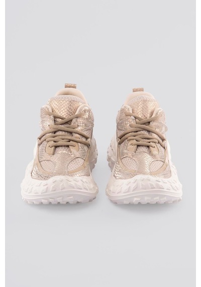 Mubiano Kadın Sneaker Kalın Taban Gold Yılan Baskı Detaylı Bağcıklı Spor Ayakkabı Stellix Bej Bej Mubiano Kadın Sneaker Kalın Taban Gold Yılan Baskı Detaylı Bağcıklı Spor Ayakkabı Stellix Bej Bej