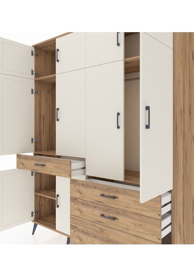Hyperion Gardrop 5 Raflı 4 Çekmeceli 2 Askılı 176x44x221 Çam-aytaşı/çam Aytaşı/çam Hyperion Gardrop 5 Raflı 4 Çekmeceli 2 Askılı 176x44x221 Çam-aytaşı/çam Aytaşı/çam