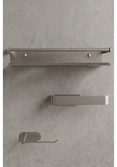 Zift Unique Yapışkanlı Banyo Aksesuar Seti , Paslanmaz Çelik Tuvalet Banyo Havlu Askısı , Raf , Stand, Inox