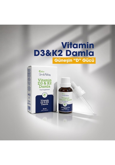 Dr. Ümit Aktaş Vitamin D3 & K2 Damla 20 ML