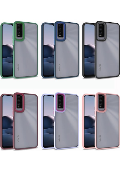 Vivo Y20s Kılıf Zore Flora Kapak Mavi