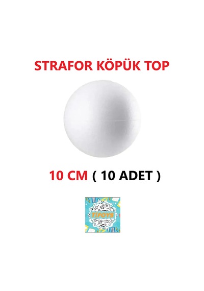 Strafor Köpük Top Küre Top Beyaz - 10 Cm - 10 Adet