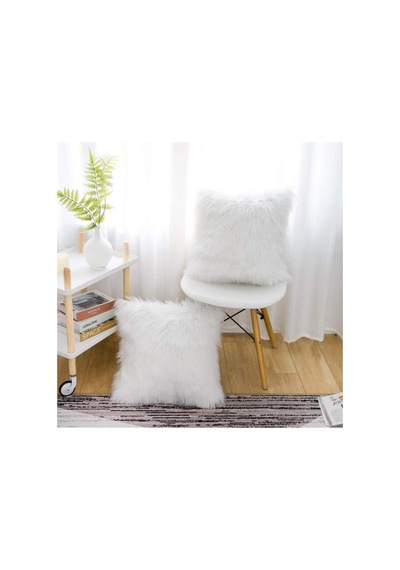 Enc Home Peluş Kırlent Kılıfı Beyaz