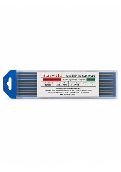 Starweld Tungsten Elektrod 1.6x175 Mm Aws A5.12-80 10'lu Paket 82t022 Tıg Argon Kaynak Elektrodu