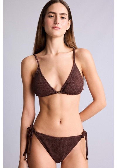 Defacto Regular Fıt Kırışık Dokulu Kahverengi Bikini Alt E0208ax26smbn341 Kahve-bn341