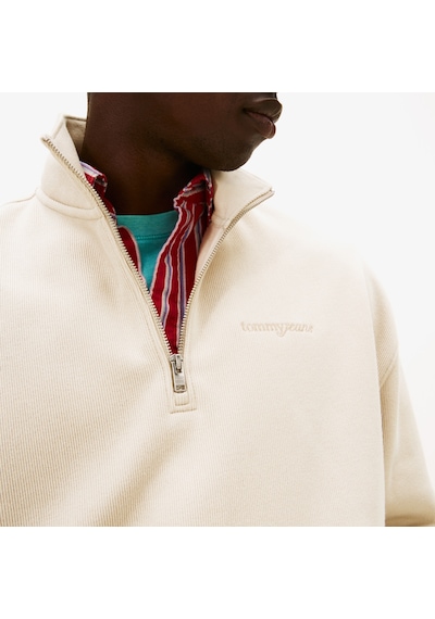 Tommy Hilfiger Jeans 90s Script Rib Fleece Sweatshirt Dm0dm22362 Bej