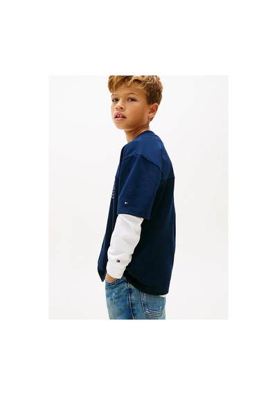 Tommy Hilfiger Erkek Çocuk Tişört Kb0kb10273 Mavi
