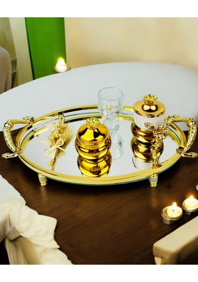 Infinity Söz Nişan Kahve Tepsisi Gold Gold