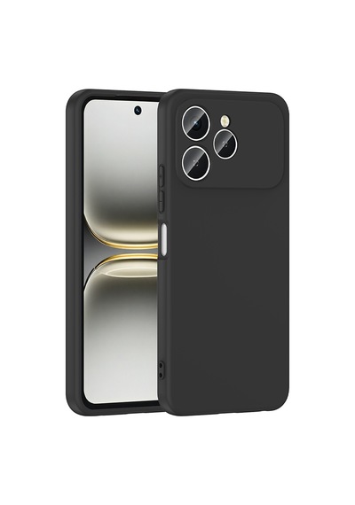 Tecno Spark 40 Kılıf Yumuşak Silikon Kamera Korumalı Lansman Celikaksesuar Koyu Mor
