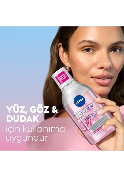 Aqua Rose Gül Suyu Ve Serum İçeren Çift Fazlı Micellar Makyaj Temizleme Suyu 400ml,yüz Göz Dudak, Spf Filtrelerin
