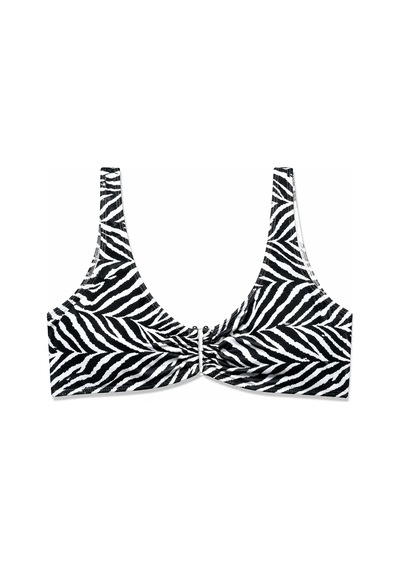 Büyük Beden U Telli Kadın Bikini Üst Leopar