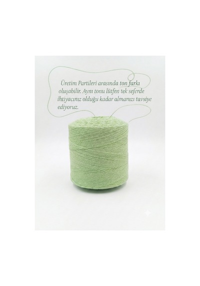1 Kg Pamuklu El Örgü İpi Runner İpi- Amigurumi Koton İp Punch İpi Motif Fıstık Yeşili Renk