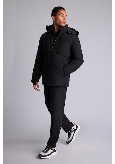 Defacto Su İtici Rüzgar Geçirmez Slim Fit Kapüşonlu Fermuarlı Cepli Kışlık Mont A3519ax26wnbk81 Siyah-bk81