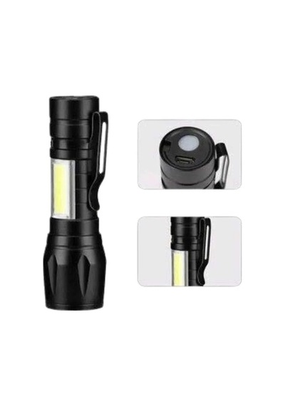 Kompakt Usb Şarjlı El Feneri 1 Adet Taşınabilir Led Çok Renkli