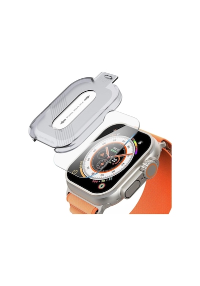 Apple Uyumlu  Watch 8 9 Ultra 1/2 49mm Kolay Uygulama Aparatlı Cam Ekran Koruyucu