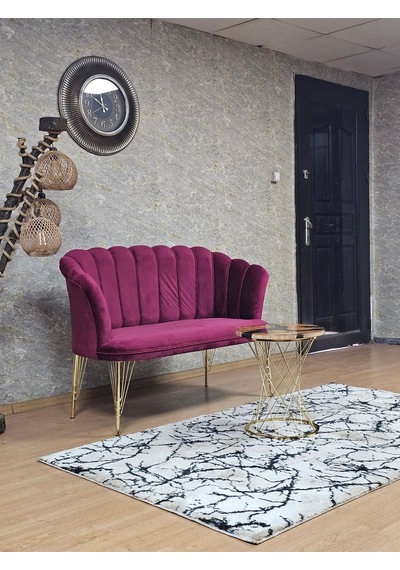 Zafir İkili Gold Kaplama Tel Ayak Papatya Çay Seti Koltuk Takımı , Balkon, Salon, Ofis, Cafe Koltuk Takımı Bordo