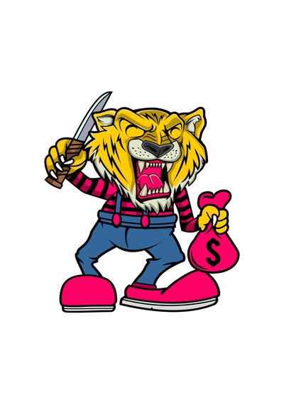 Paybuy Kadın Grafik Baskılı Karikatür Kaplan Tişört Kısa Kollu Yuvarlak Siyah