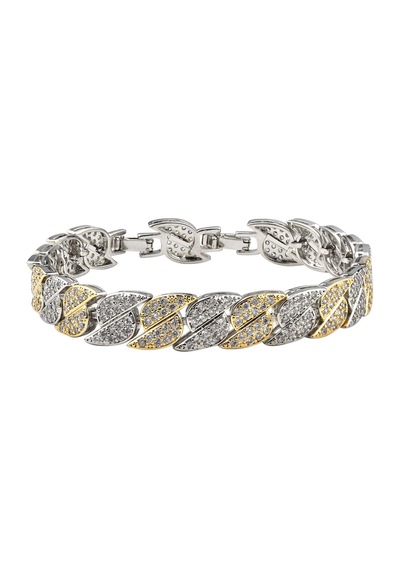 Gold-silver Taşlı Bileklik Çok Renkli