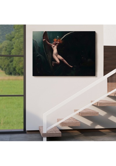 Yıldızlı Gökyüzü Altında Bir Peri Kanvas Tablo, Klasik Sanat Kanvas Tablo-5383 70 X 100