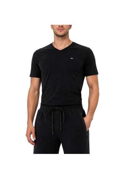 Ar-ma Erkek Şort Baskisiz Basic İp Kapamali Yandan 2 Cepli Fermuarli Arkadan Cepsiz Şort Örme Kumaş Regular Fit %100 Pamuk 30/2 Süprem Y31504279902 Siyah-s1