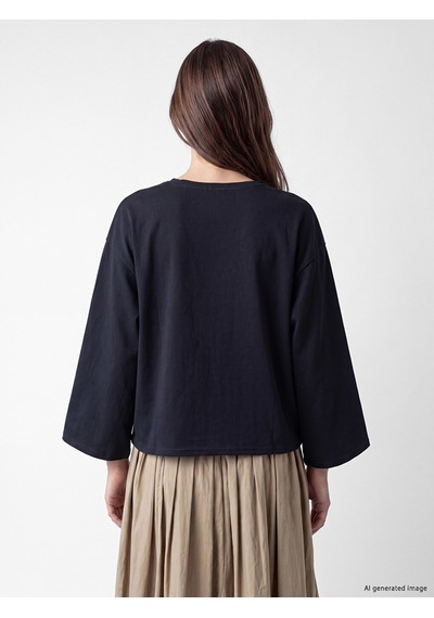Lcw Modest Lacivert Süslü Düğmeli Oversize Kadın Kimono