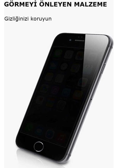Apple iPhone 8 Plus Uyumlu Kor Privacy Hayalet Cam Ekran Koruyucu - Beyaz - T9686