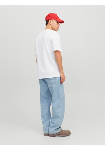 Jack & Jones Jack&jones Star Erkek Beyaz Yuvarlak Yaka Tişört 12234746-WHT Beyaz
