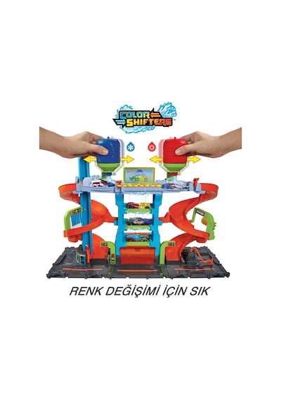 Hot Wheels Mega Araba Yıkama Kulesi: Döner Spiral Ve İki Su Tankıyla Gerçekçi Yıkama Deneyimi Hot Wheels