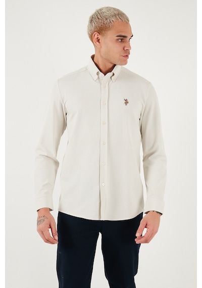 U.S. Polo Assn. U.s. Polo Assn Erkek Gömlek G081sz0og2335721 Ekru Ekru