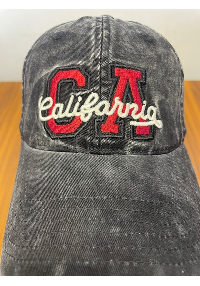 Hamze Vintage Yıkamalı Eskitme Model İthal Nakışlı Unisex Cap Şapka Siyah