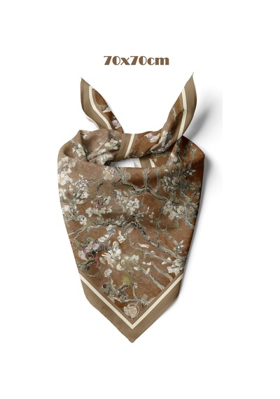 Kahra Blossom Desen 70 70cm Bandana/fular Çok Renkli