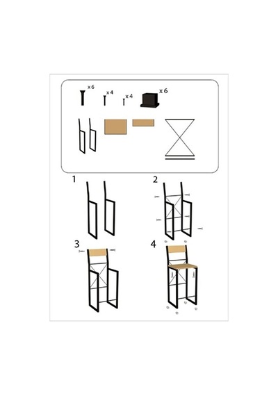 Retohome Good 100/45 Bar Masası /yemek Masası Takımı 1651 Ahşap - Siyah