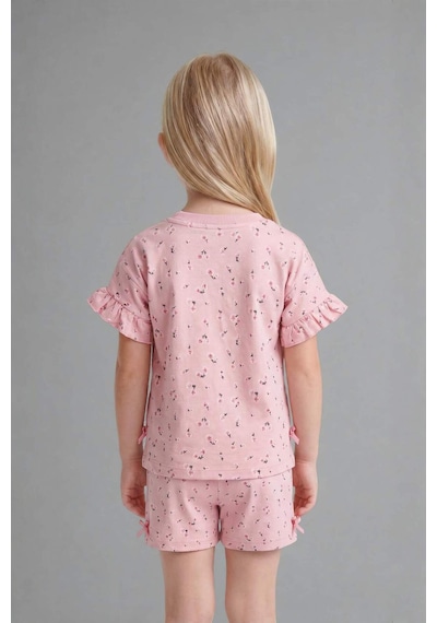 Defacto Çiçeki 2li Pembe Takım Kız Bebek H7883a526smpn666 Pembe-pn666