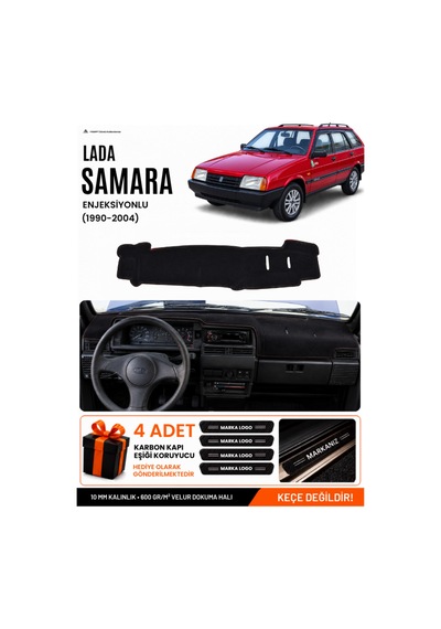 Lada Samara Enjeksiyonlu 1990-2004 Uyumlu Torpido Örtüsü, Torpido Kılıfı - Siyah - Ld002