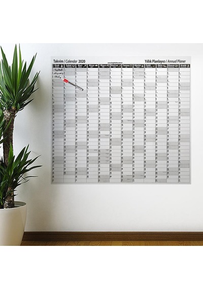 2020 Yıllık Planlayıcı Manyetik Duvar Stickerı Takvim 110X100 CM Diğer