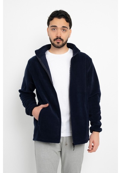 Dasüniforma Unisex Anti-pilling Tüylenme Yapmayan Standart Fit Tam Fermuarlı Soğuk Geçirmez Polar Hırka Lacivert