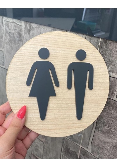 Akçaağaç Serisi Wc Kendinden Yapışkanlı Yönlendirme Levhası