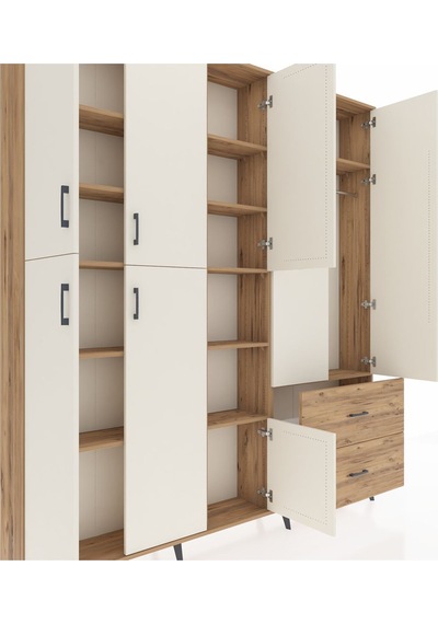 Arges Dolap 12 Raflı 2 Çekmeceli Tek Askılı 220x30x243 Çam-aytaşı/çam Aytası/atlas Çam Arges Dolap 12 Raflı 2 Çekmeceli Tek Askılı 220x30x243 Çam-aytaşı/çam Aytası/atlas Çam