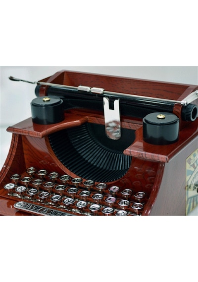 Daktilo Şeklinde Masa Aksesuar Takı Çekmeceli Müzik Kutusu