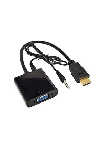 Tr Hdmi To Vga Ses Destekli Monitör Dönüştürücü Kablo Çevirici Adaptör