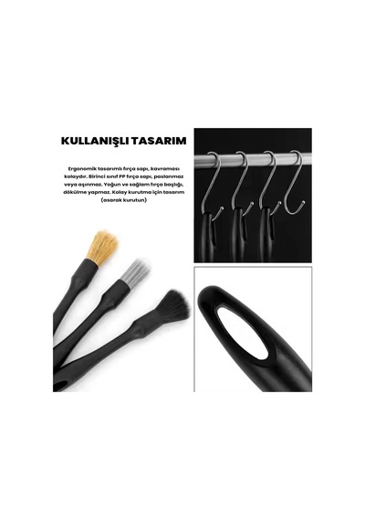 3'lü Araç Temizleme Fırçası